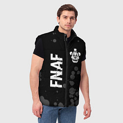 Мужской жилет FNAF glitch на темном фоне: надпись, символ, цвет: 3D-черный — фото 2