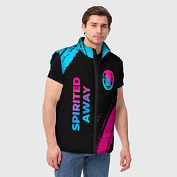 Мужской жилет Spirited Away - neon gradient: надпись, символ, цвет: 3D-черный — фото 2