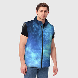 Мужской жилет Яркие звёзды в космосе, цвет: 3D-светло-серый — фото 2