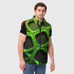 Мужской жилет Объемные зеленые соты, цвет: 3D-красный — фото 2