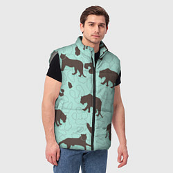 Мужской жилет Дикие кошечки, цвет: 3D-светло-серый — фото 2