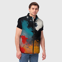 Мужской жилет Красочная мазня, цвет: 3D-черный — фото 2