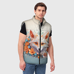 Мужской жилет Цветочная лиса, цвет: 3D-светло-серый — фото 2