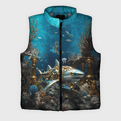Мужской жилет Механическая акула, цвет: 3D-светло-серый