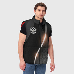 Мужской жилет Герб России на темном фоне, цвет: 3D-красный — фото 2