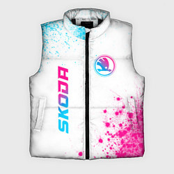 Мужской жилет Skoda neon gradient style: надпись, символ