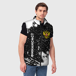 Мужской жилет Финансист из России и герб РФ: надпись, символ, цвет: 3D-черный — фото 2