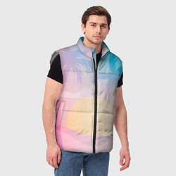 Мужской жилет Градиентовый летний пейзаж, цвет: 3D-светло-серый — фото 2