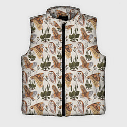 Мужской жилет Совы и подорожник, цвет: 3D-светло-серый