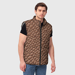 Мужской жилет Коричневая кожа крокодила, цвет: 3D-светло-серый — фото 2