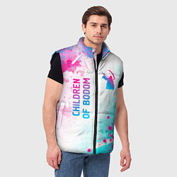 Мужской жилет Children of Bodom neon gradient style: надпись, си, цвет: 3D-черный — фото 2