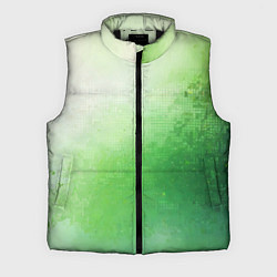 Мужской жилет Зелёные пиксели, цвет: 3D-черный