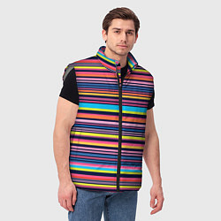 Мужской жилет Яркие полоски, цвет: 3D-светло-серый — фото 2