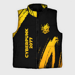 Мужской жилет Cyberpunk 2077 - gold gradient: надпись, символ