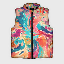 Мужской жилет Акварельная абстракция, цвет: 3D-черный