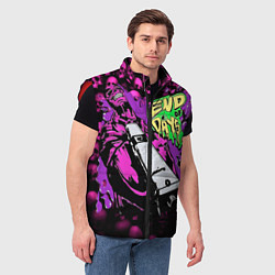 Мужской жилет Скелет с пистолетом, цвет: 3D-красный — фото 2