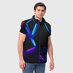 Мужской жилет Неоновые плиты, цвет: 3D-красный — фото 2