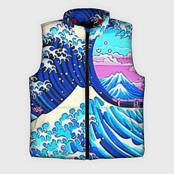 Мужской жилет Большая волна в Канагаве сакура, цвет: 3D-красный
