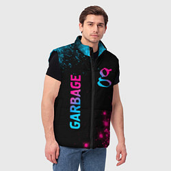 Мужской жилет Garbage - neon gradient: надпись, символ, цвет: 3D-черный — фото 2