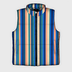 Мужской жилет Полосатый сине-бежевый