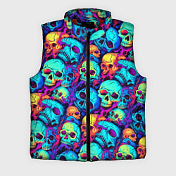 Мужской жилет Яркие кислотные черепа, цвет: 3D-красный