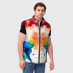 Мужской жилет Цветная монотипия - поп-арт, цвет: 3D-красный — фото 2