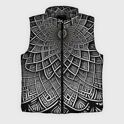 Мужской жилет Черная мандала, цвет: 3D-светло-серый