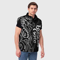 Мужской жилет Балдурс гейт 3 - черный дракон, цвет: 3D-светло-серый — фото 2