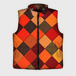 Мужской жилет Шахматка красно-коричневая, цвет: 3D-светло-серый