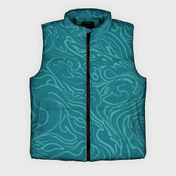 Мужской жилет Абстракция зелёный разводы, цвет: 3D-черный