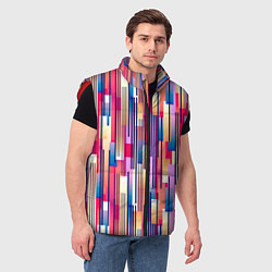 Мужской жилет Яркие спортивные полоски, цвет: 3D-красный — фото 2