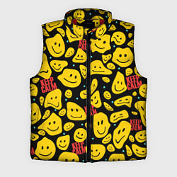 Мужской жилет Смайлик сохраняй спокойствие, цвет: 3D-красный