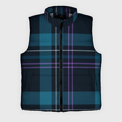 Мужской жилет Клетка бирюзово-черная
