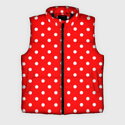 Мужской жилет Белый горошек на красном, цвет: 3D-черный