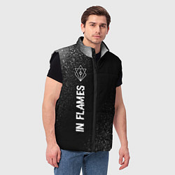 Мужской жилет In Flames glitch на темном фоне: по-вертикали, цвет: 3D-черный — фото 2