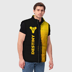 Мужской жилет Destiny - gold gradient: по-вертикали, цвет: 3D-черный — фото 2