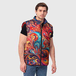 Мужской жилет Новая гжель, цвет: 3D-красный — фото 2