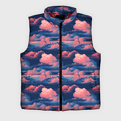 Мужской жилет Волшебные сине розовые облока