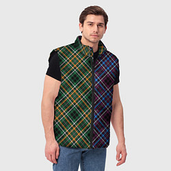Мужской жилет Паттерн клетка ромбики, цвет: 3D-черный — фото 2