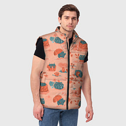 Мужской жилет Осенние лягушки, цвет: 3D-черный — фото 2