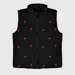 Мужской жилет Розовый фламинго патерн, цвет: 3D-черный