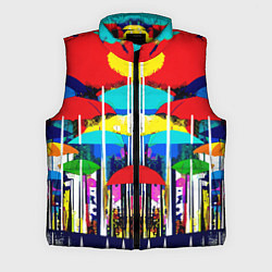 Мужской жилет Mirror pattern of umbrellas - pop art