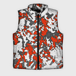 Мужской жилет Абстракция серо-красная, цвет: 3D-черный