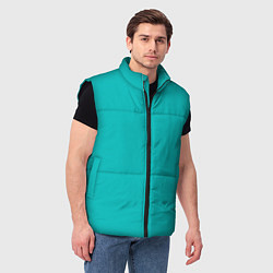 Мужской жилет Цвет морской волны однотонный, цвет: 3D-черный — фото 2