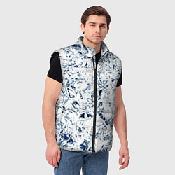 Мужской жилет Паттерн ледяные вершины гор, цвет: 3D-черный — фото 2