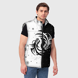 Мужской жилет Инь Янь - Драконы, цвет: 3D-светло-серый — фото 2