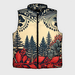 Мужской жилет Новогодний лес, цвет: 3D-черный