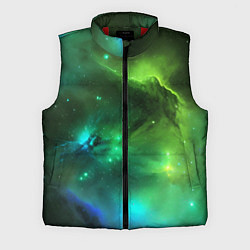 Мужской жилет Бескрайний космос зелёный, цвет: 3D-красный