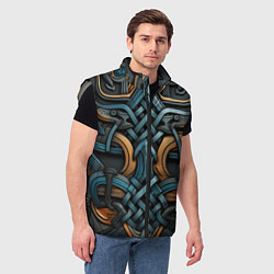 Мужской жилет Асимметричный узор в скандинавском стиле, цвет: 3D-светло-серый — фото 2