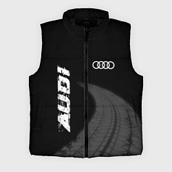Мужской жилет Audi speed на темном фоне со следами шин вертикаль, цвет: 3D-черный